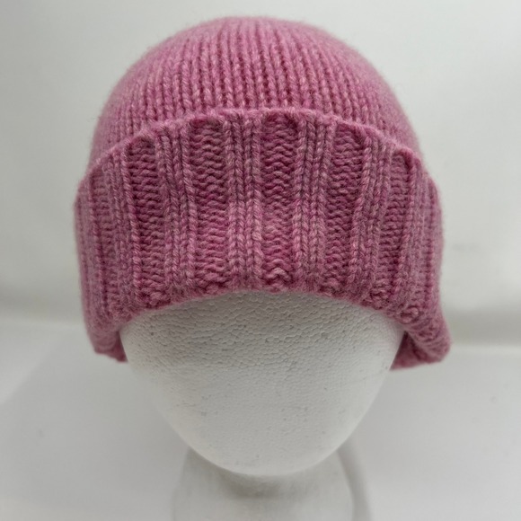 Polo Ralph Lauren Pink 100% Lambs Wool Beanie Hat Unisex Pony Logo VTG NWT - Picture 3 of 6
